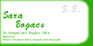 sara bogacs business card